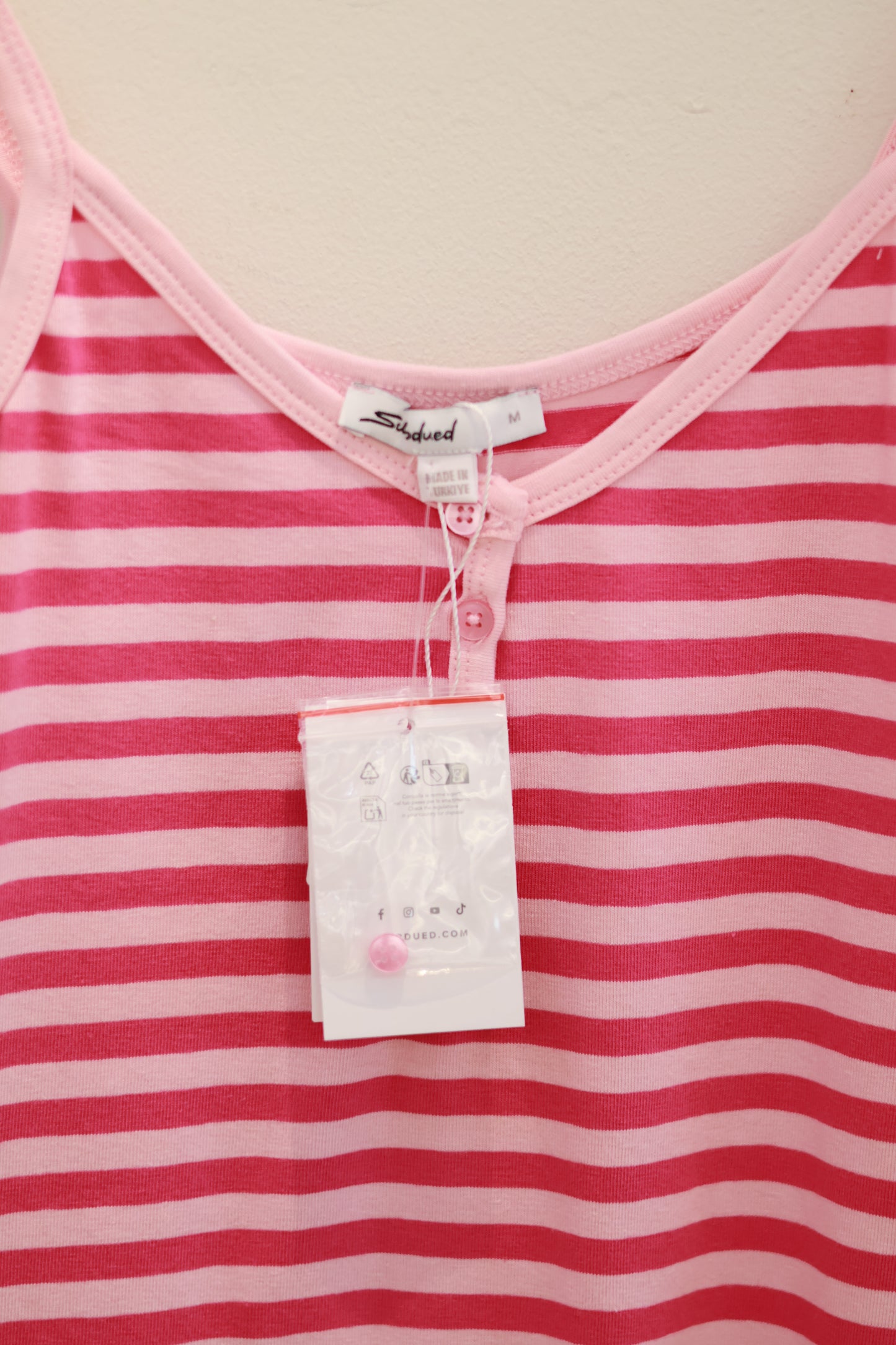 SUBDUED Pink Stripe Thin Strap Tank