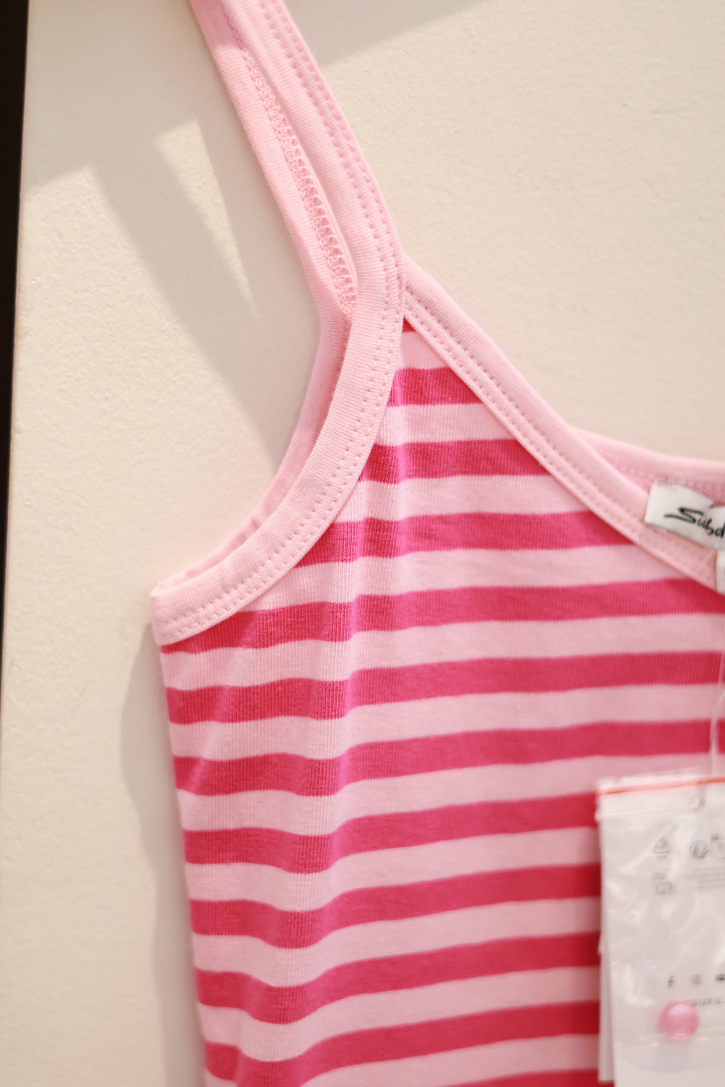 SUBDUED Pink Stripe Thin Strap Tank