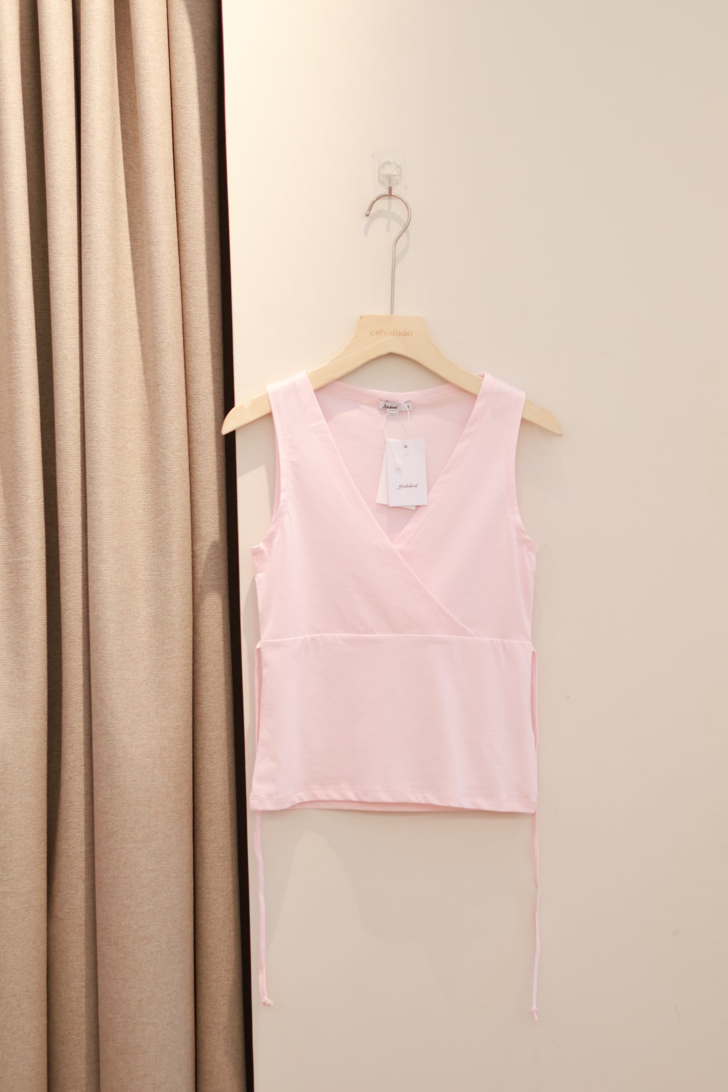 SUBDUED V-Neck Crossover Top - Pink