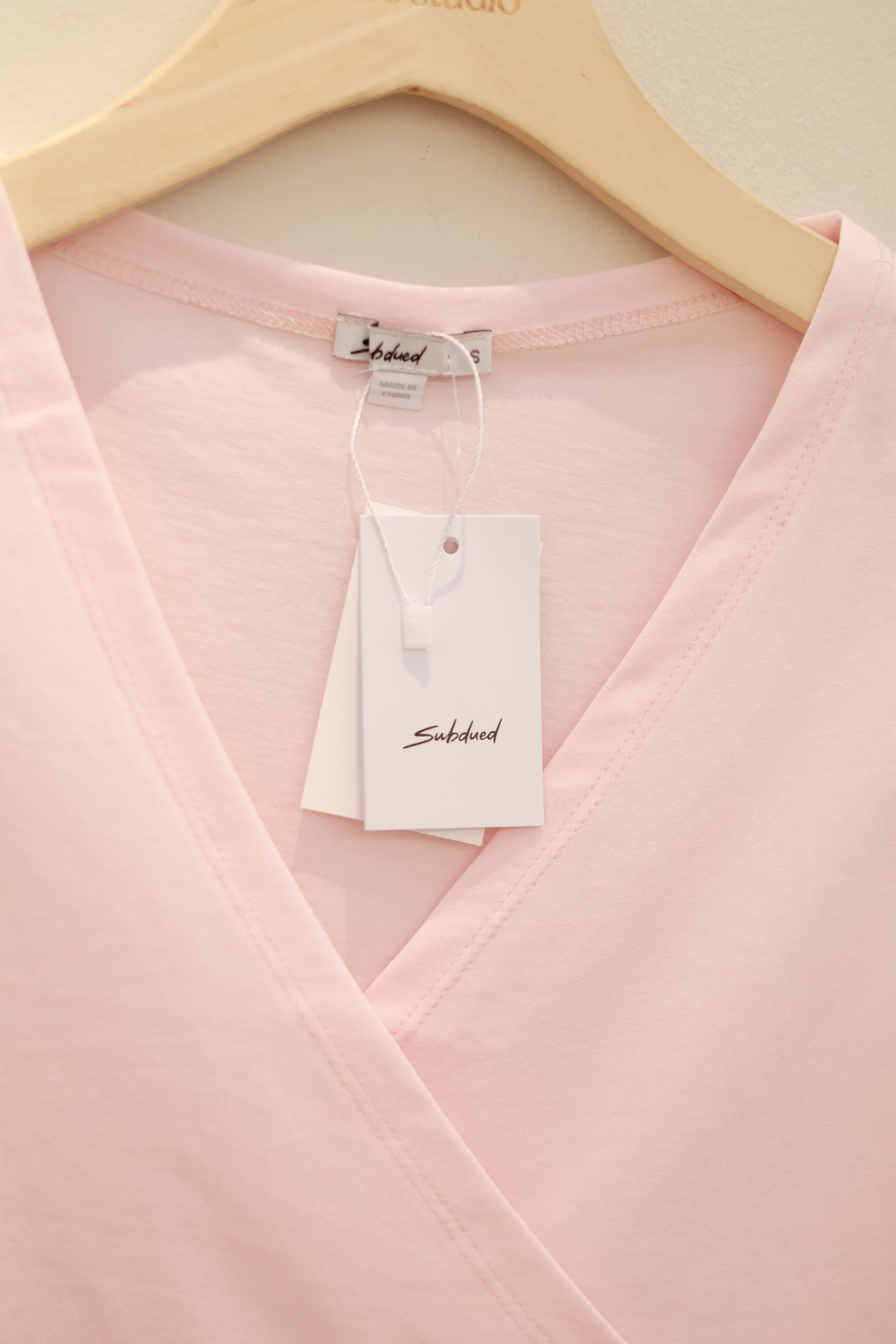 SUBDUED V-Neck Crossover Top - Pink