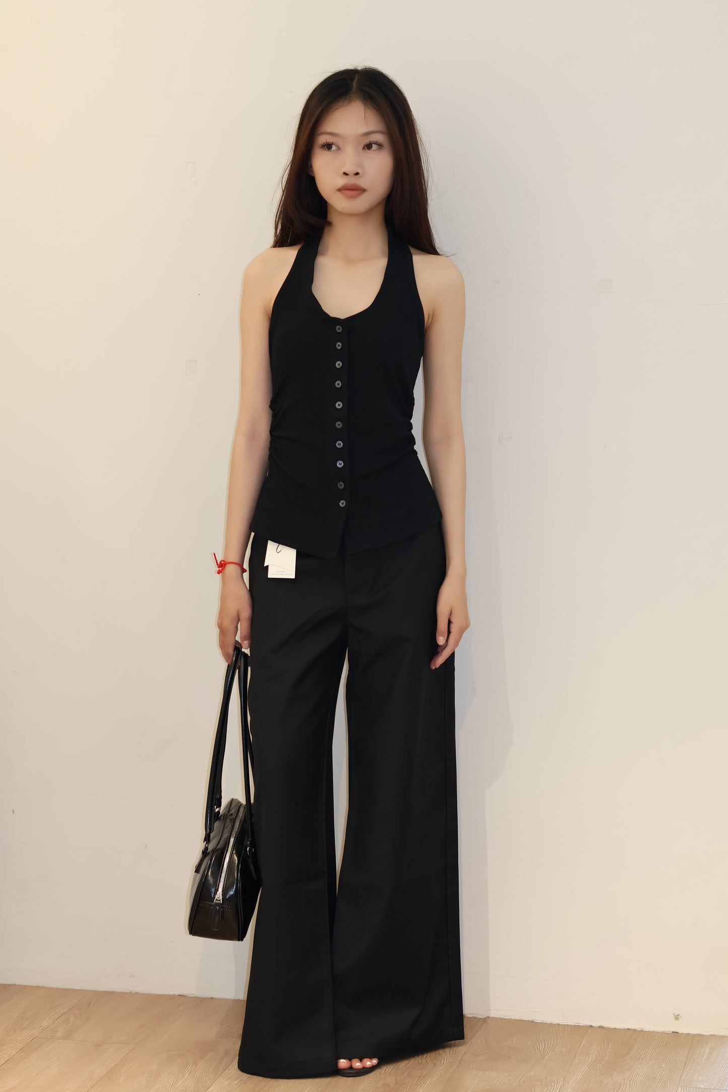 buttons run down halter top