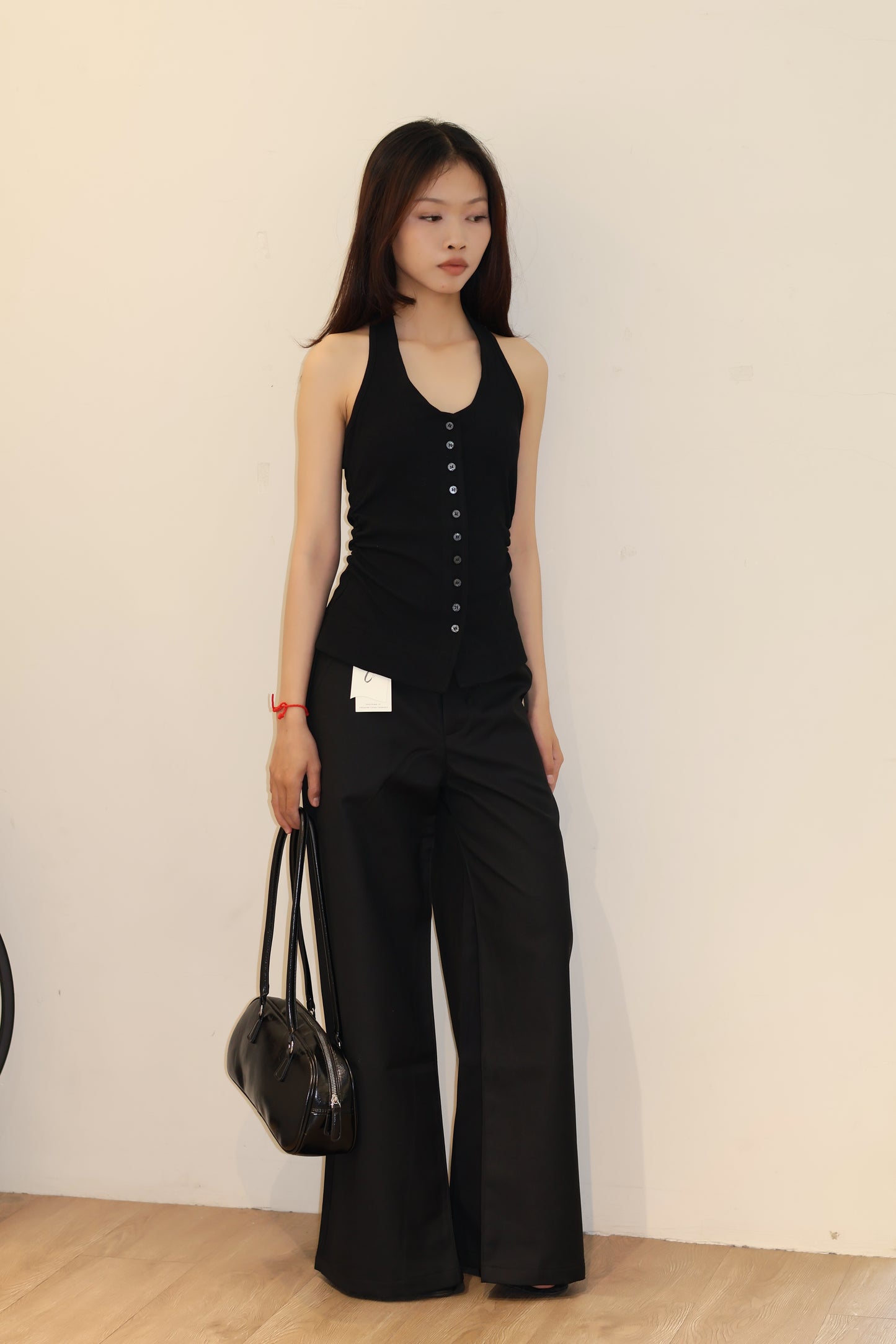 buttons run down halter top