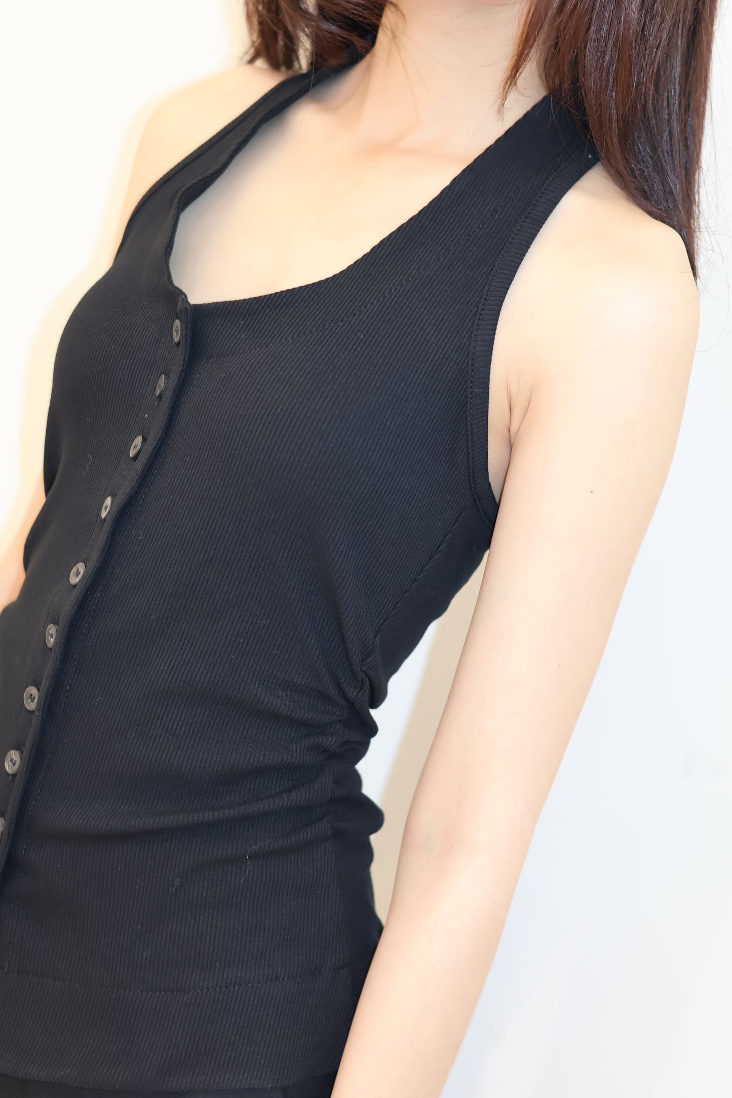 buttons run down halter top