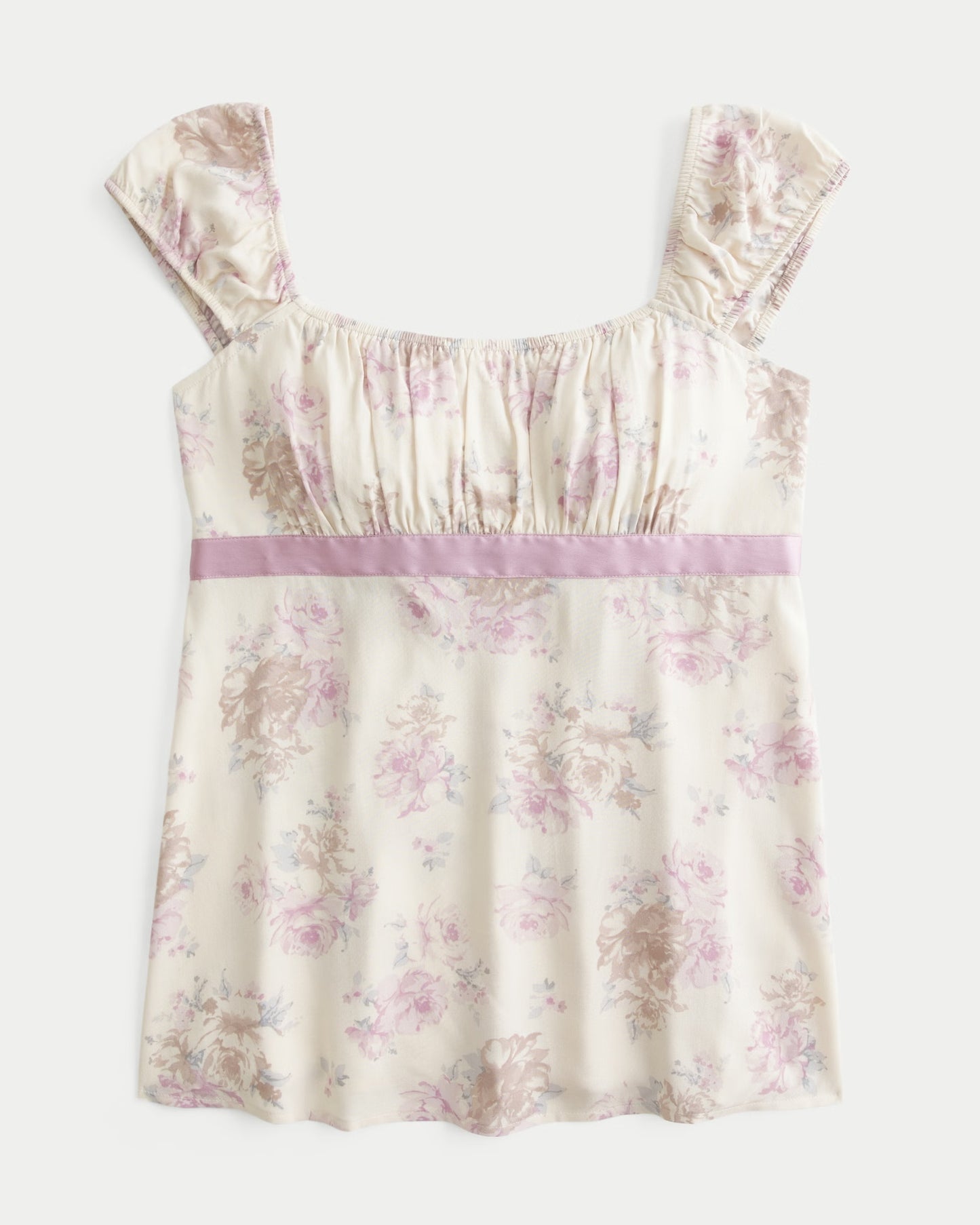 HOLLISTER Easy Satin Tie Babydoll Top