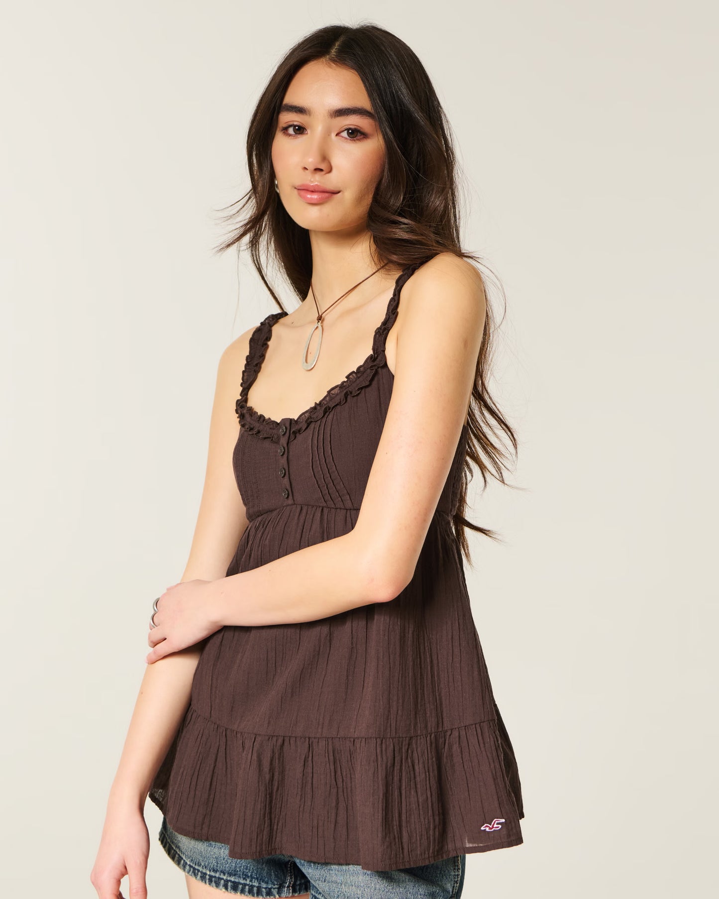 HOLLISTER RUNCHED SLEEVE BABYDOLL