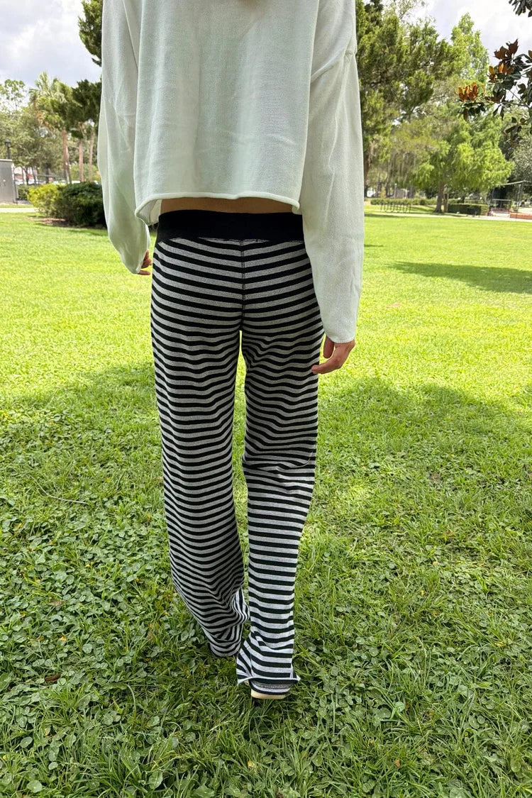 RANDY HILARY STRIPED PANTS - BLACK/WHITE