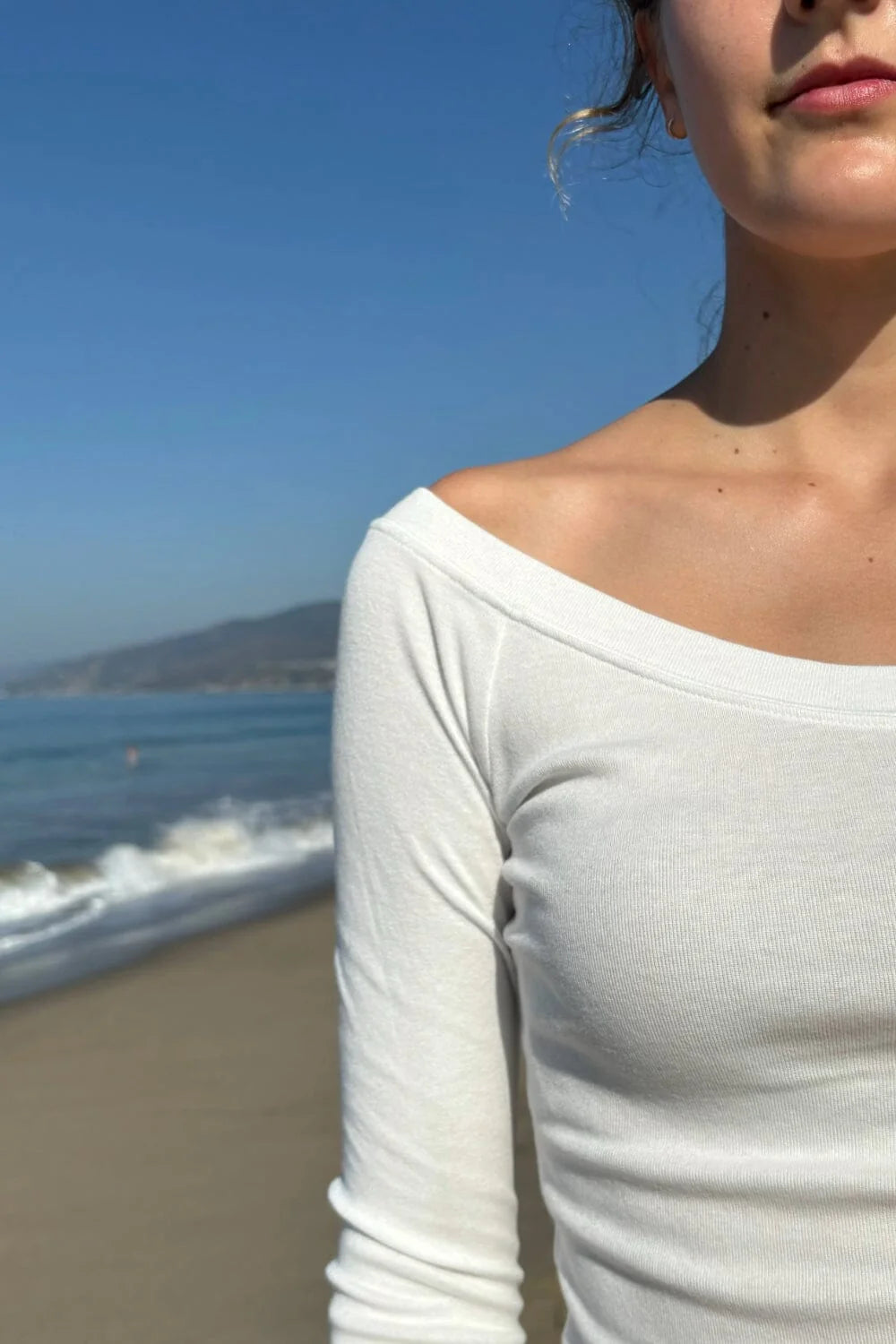 BRANDY MELVILLE Camila Off The Shoulder Top  -WHITE