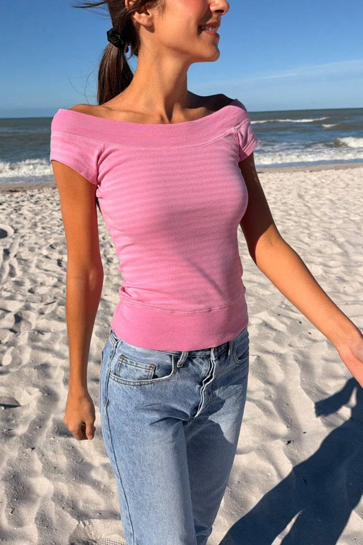 BRANDY Ginny Striped Top - Pink