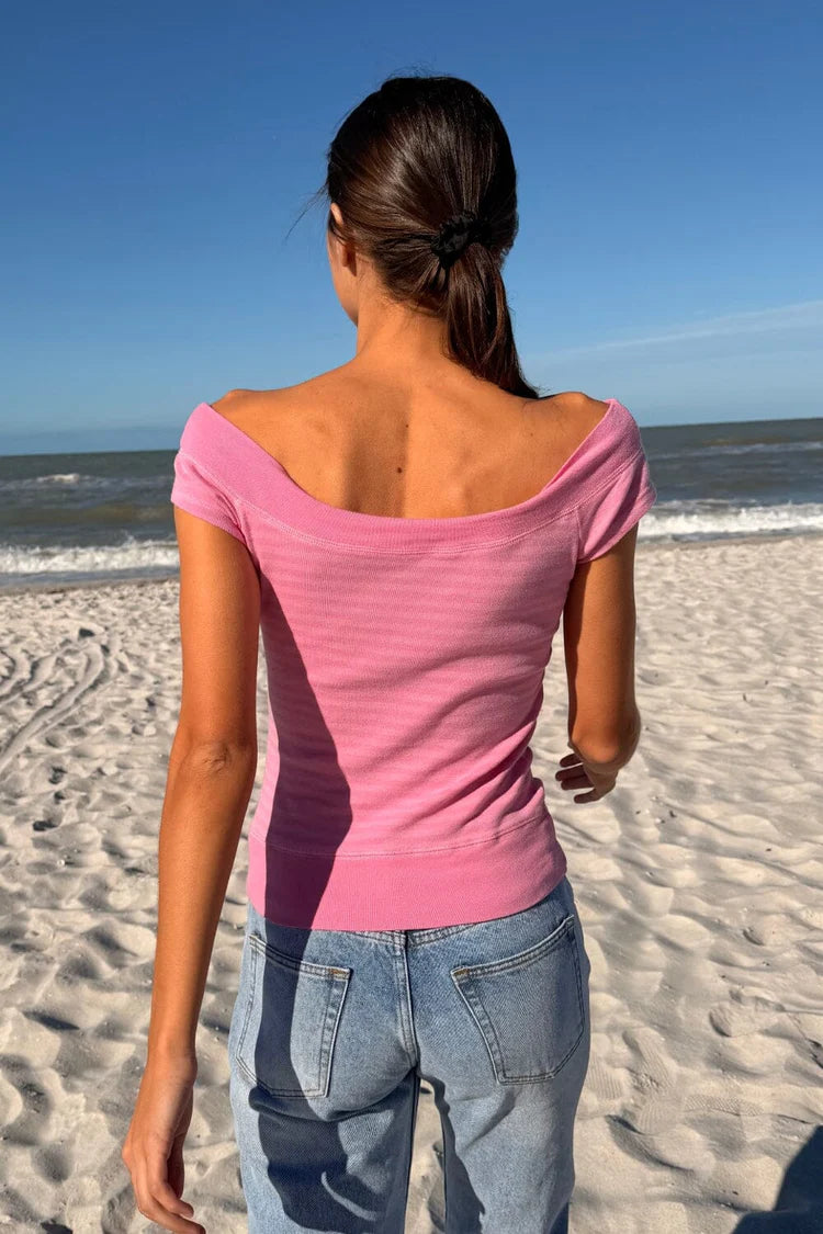 BRANDY Ginny Striped Top - Pink