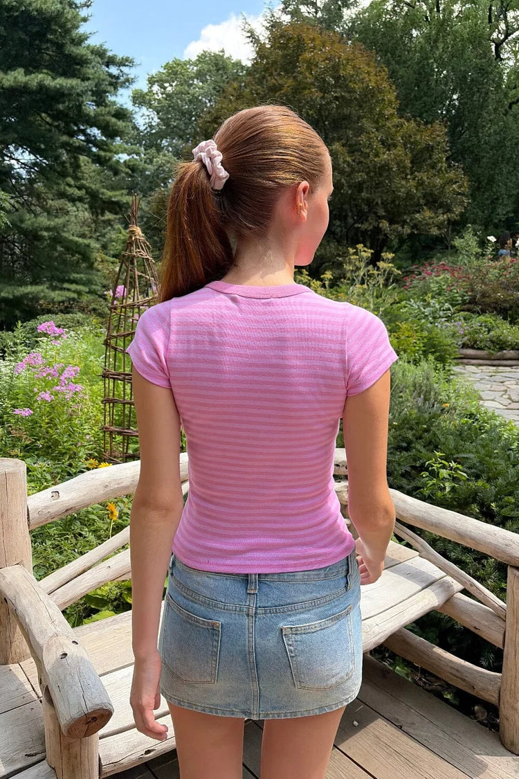 BRANDY Ashlyn Striped Top - Pink