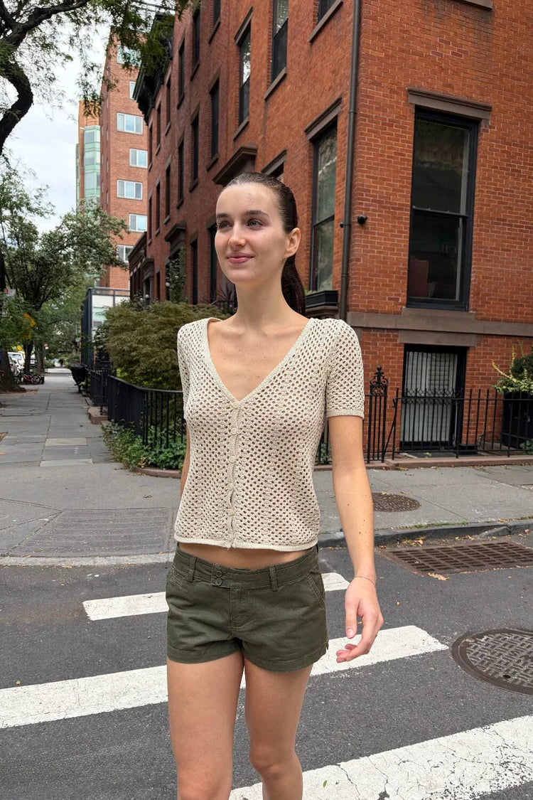 BRANDY Megan Net Top- CREAM