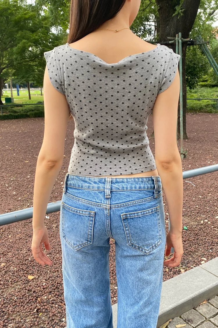 BRANDY Amara Polka Dots Tank  -GRAY
