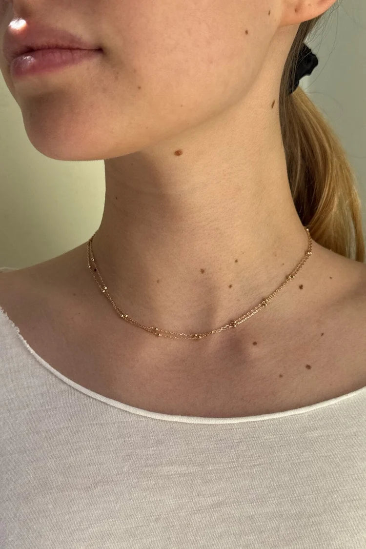 BRANDY Double Chain Bead Necklace