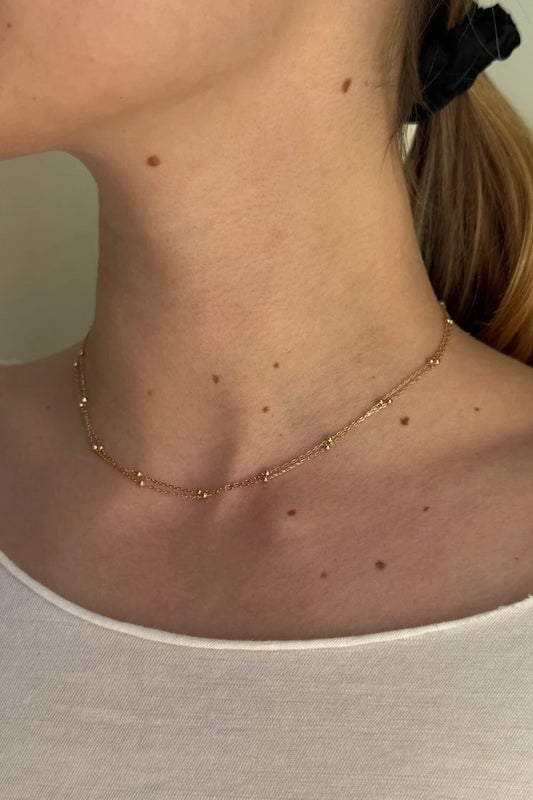 BRANDY Double Chain Bead Necklace