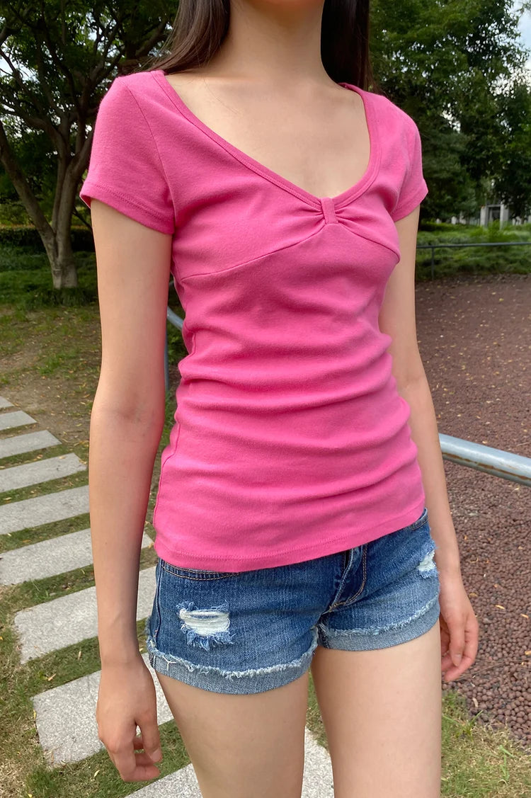 BRANDY Amara BOW TOP  -ROSE RED