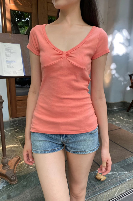 BRANDY Amara bow Top - Orange