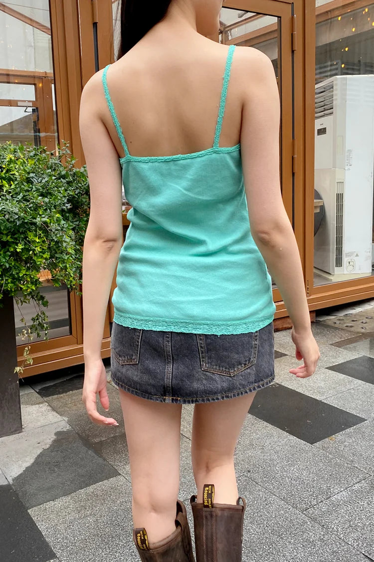 BRANDY Amara lace tank top- TEAL