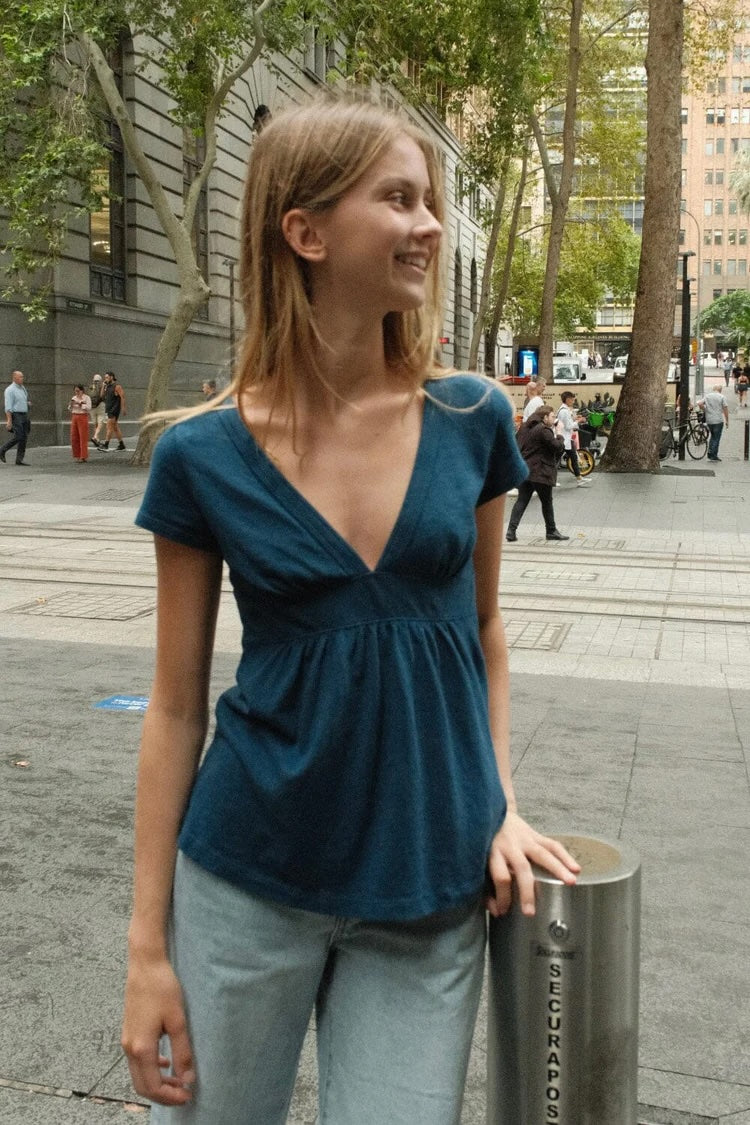 BRANDY MELVILLE Naia Top- BLUE
