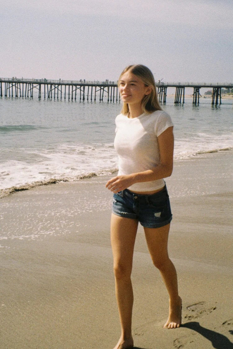 BRANDY RIPPED DENIM SHORTS