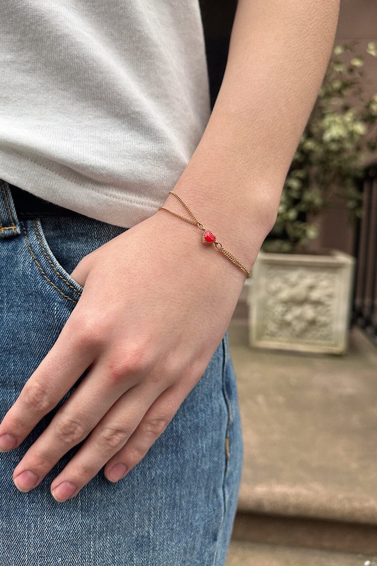 BRANDY HEART BRACELET  -RED