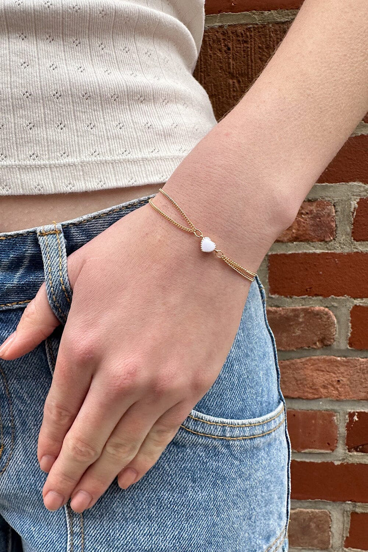 BRANDY HEART BRACELET  -WHITE