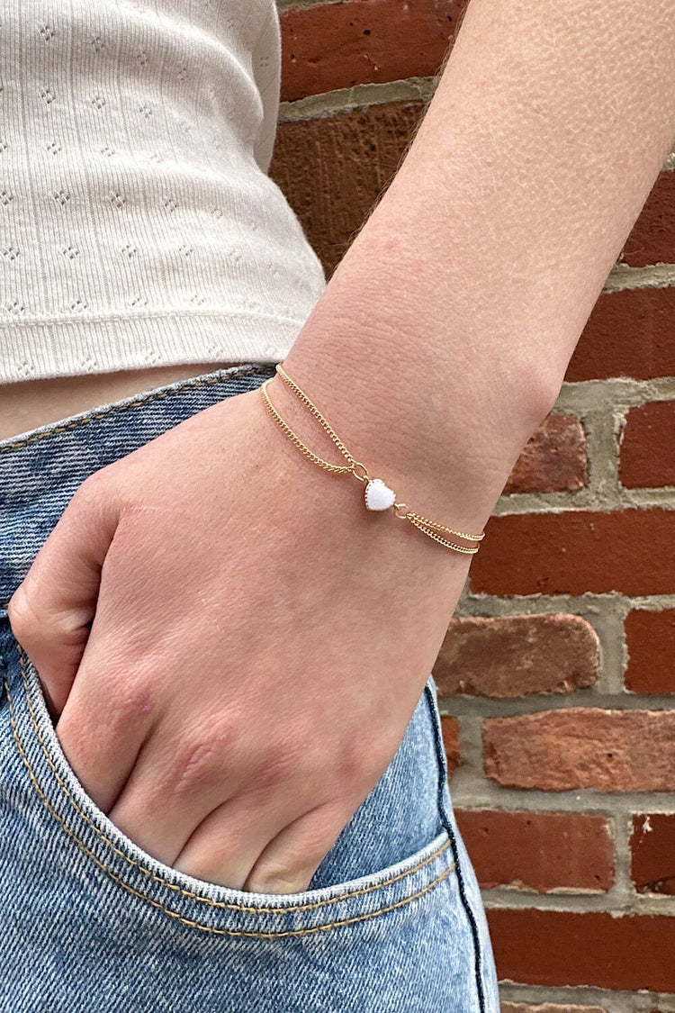 BRANDY HEART BRACELET  -WHITE