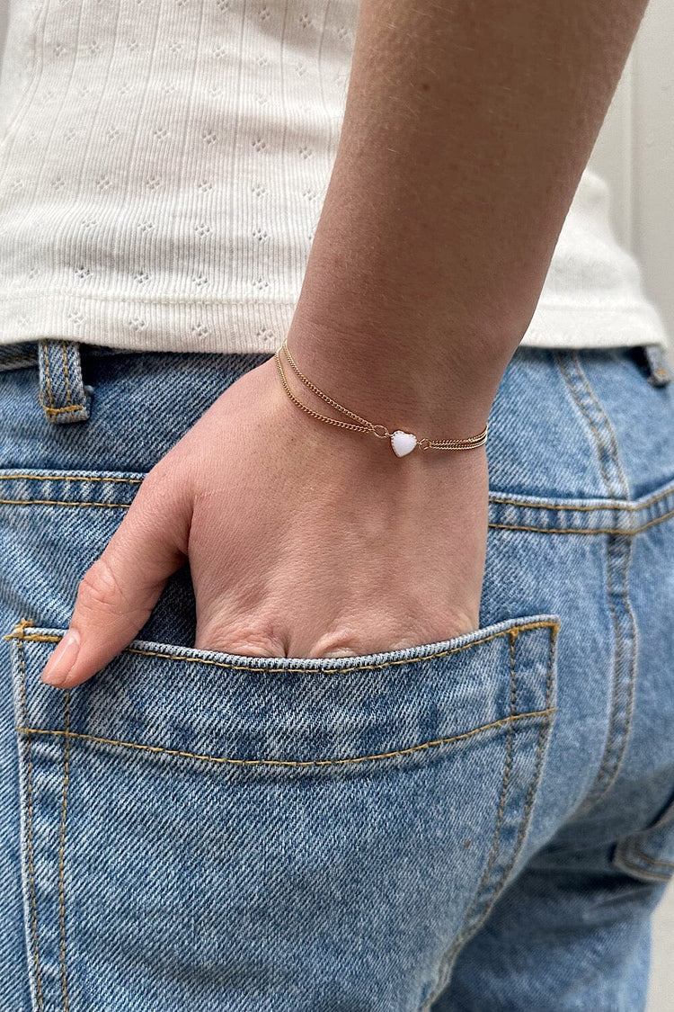 BRANDY HEART BRACELET  -WHITE