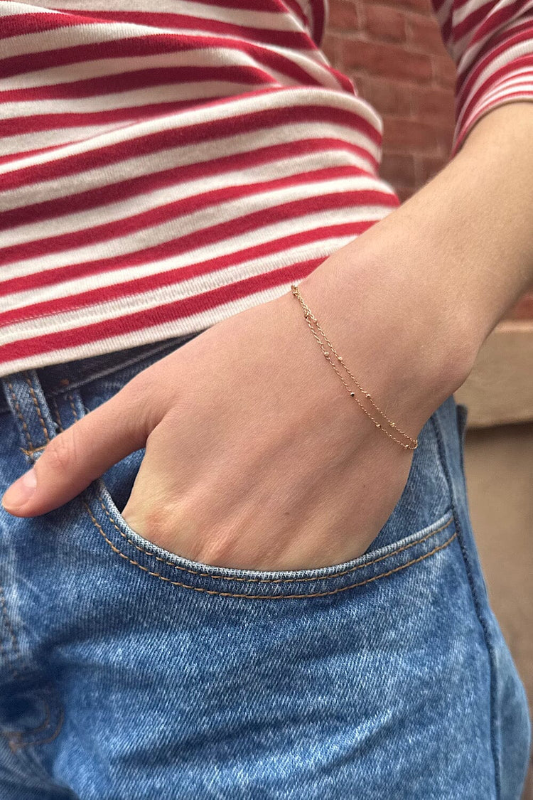 BRANDY Double Chain Bracelet -GOLD