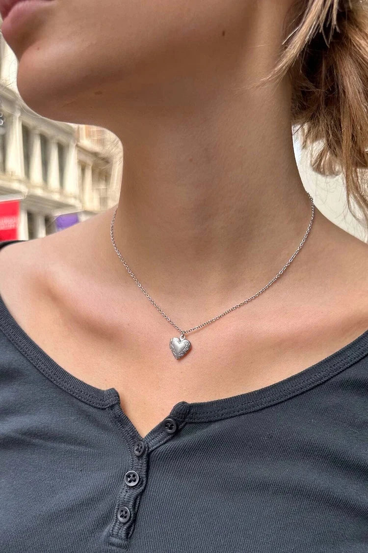 BRANDY Stainless Steel Heart Locket Necklace