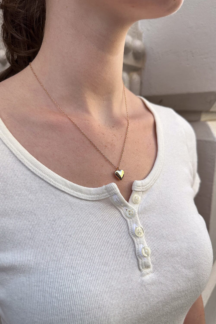 BRANDY HEART LOCKET NECKLACE