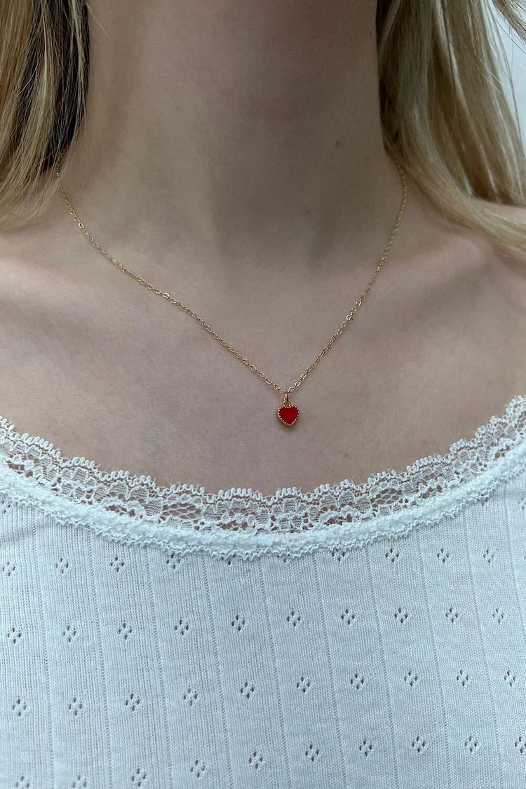 BRANDY Red Heart Necklace