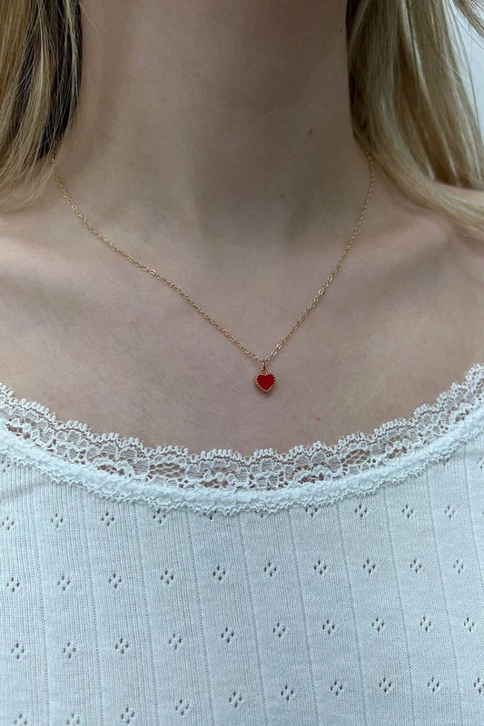 BRANDY Red Heart Necklace