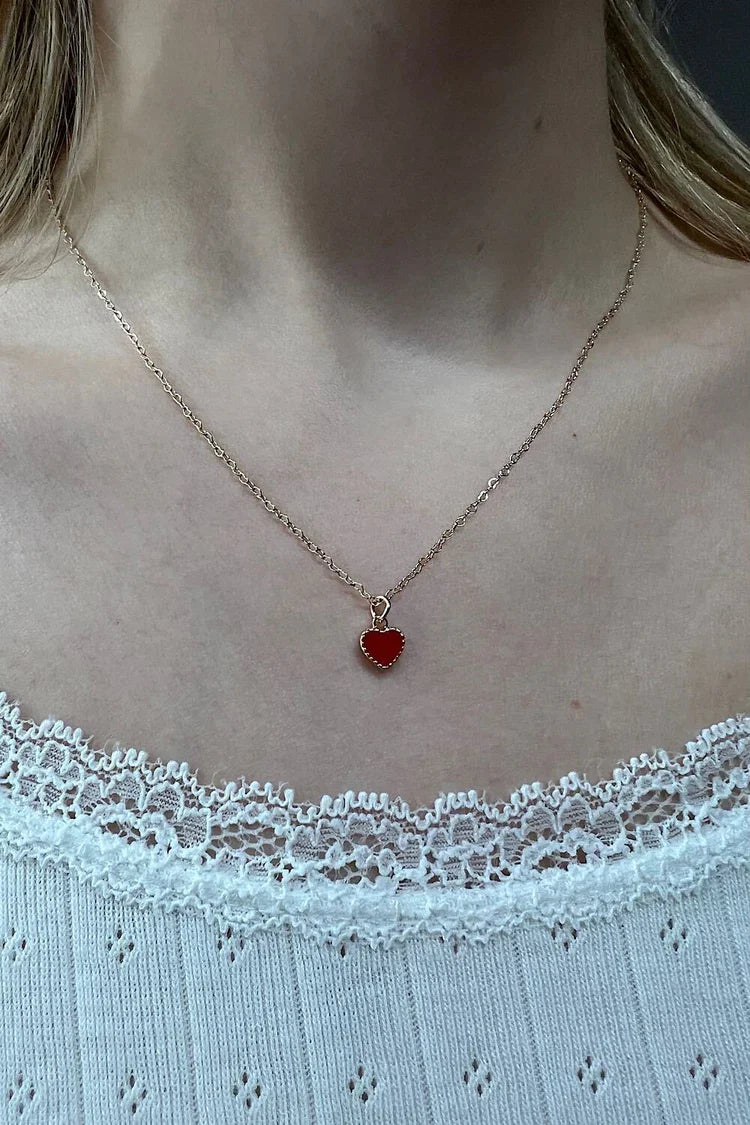 BRANDY Red Heart Necklace