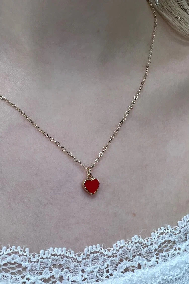 BRANDY Red Heart Necklace