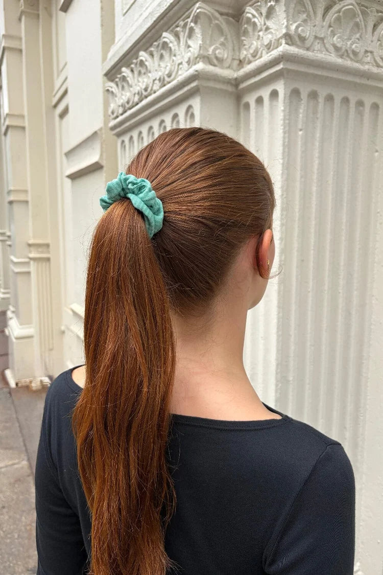 BRANDY STRIPED SCRUNCHIE  -TEAL