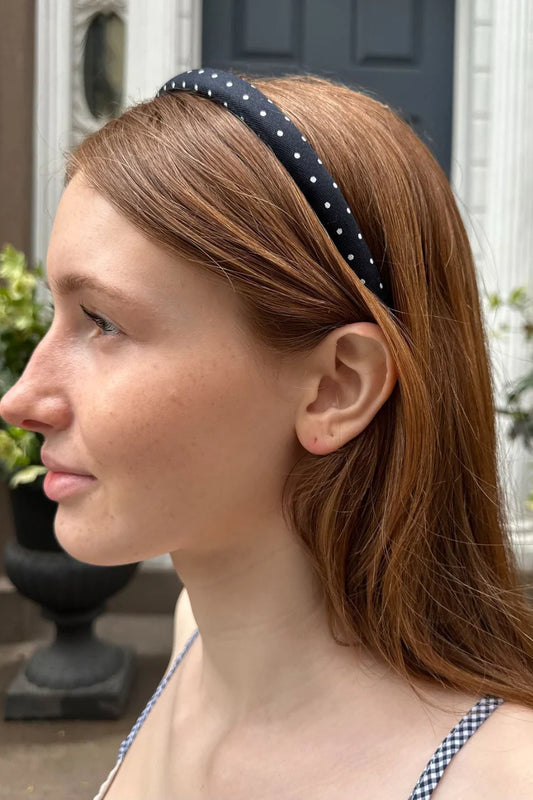 BRANDY Polka Dot Headband  -BLACK / WHITE DOTS