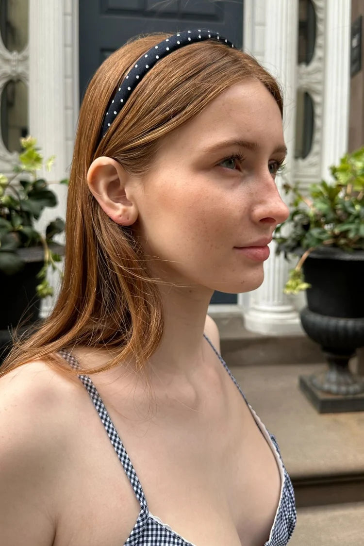 BRANDY Polka Dot Headband  -BLACK / WHITE DOTS