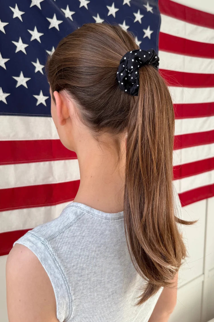 BRANDY Polka Dot Scrunchie  -NAVY