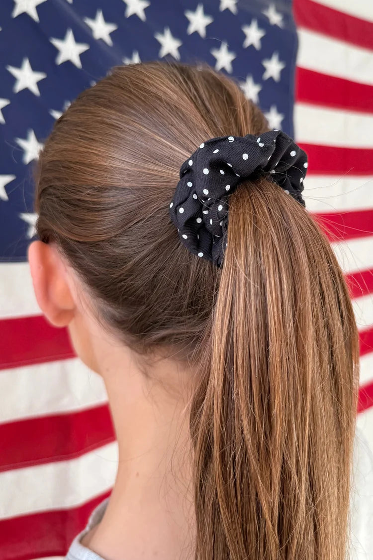 BRANDY Polka Dot Scrunchie  -NAVY