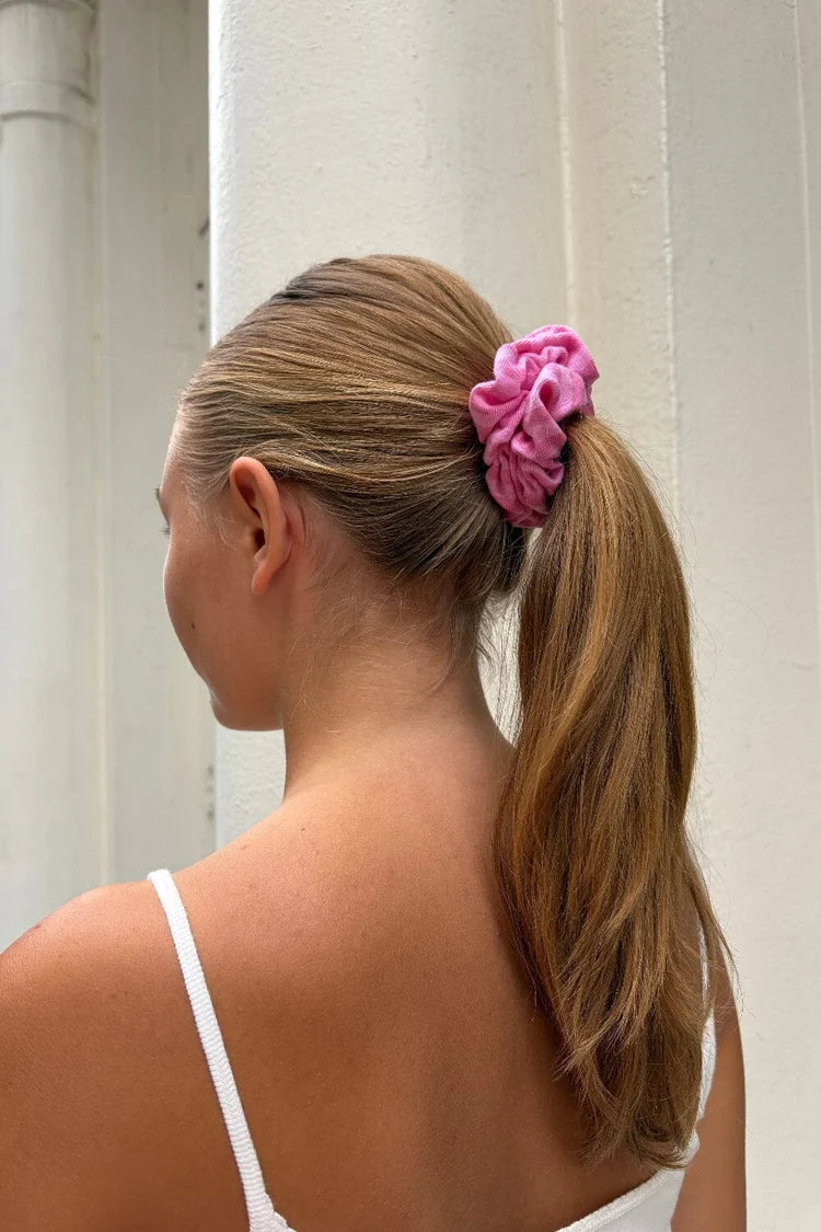 BRANDY STRIPED SCRUNCHIE  -PINK
