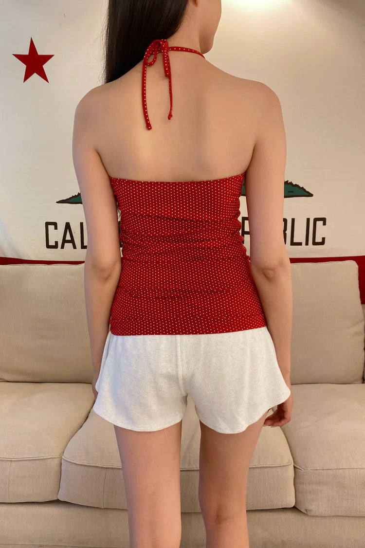 BRANDY Amelia Polka Dot Top - Red / S