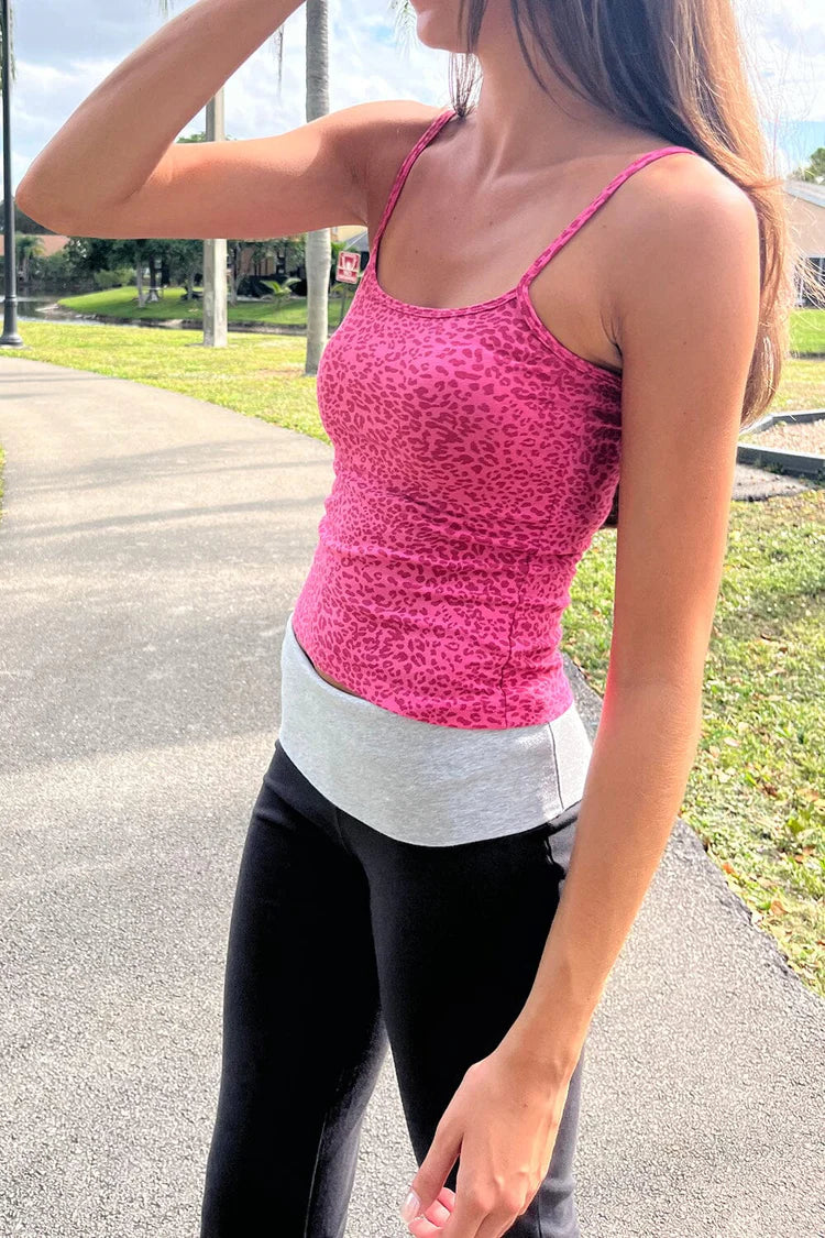 BRANDY Skylar Leopard Tank - Pink