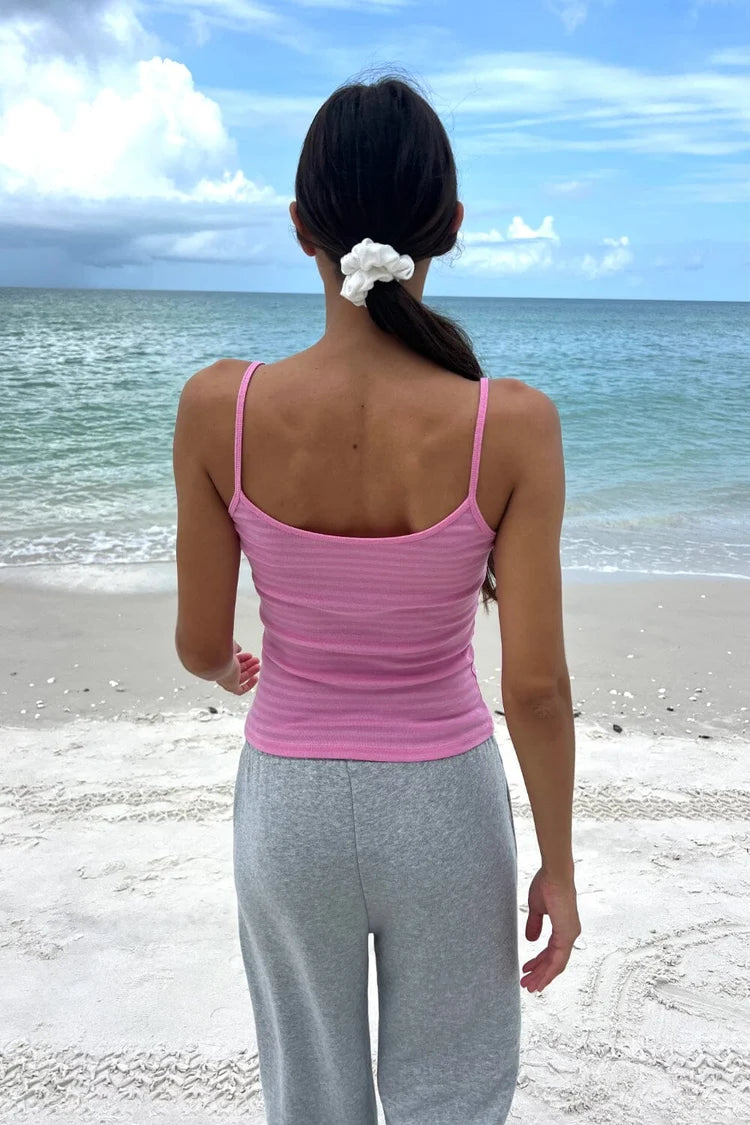 BRANDY Skylar Striped Tank  -PINK
