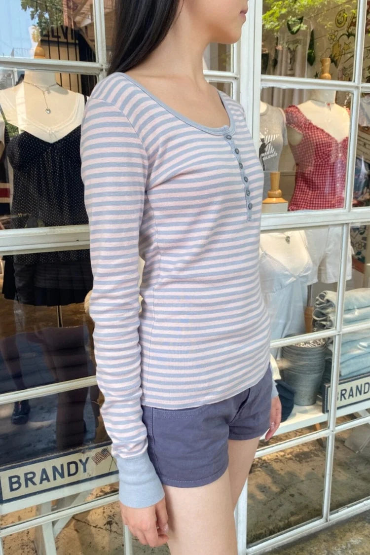 BRANDY Zelly Striped Top  -PINK