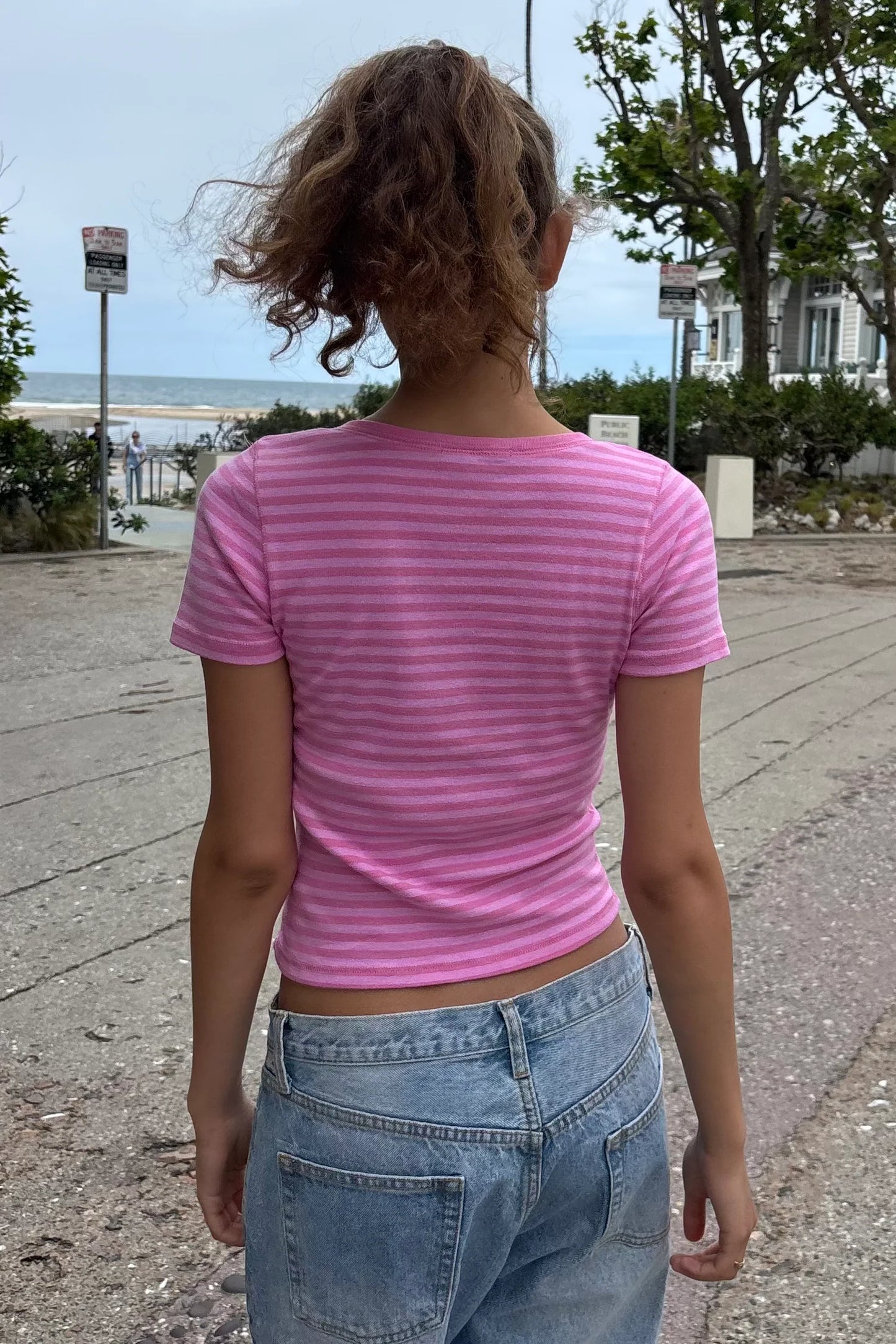 BRANDY Zelly Striped Top - Pink