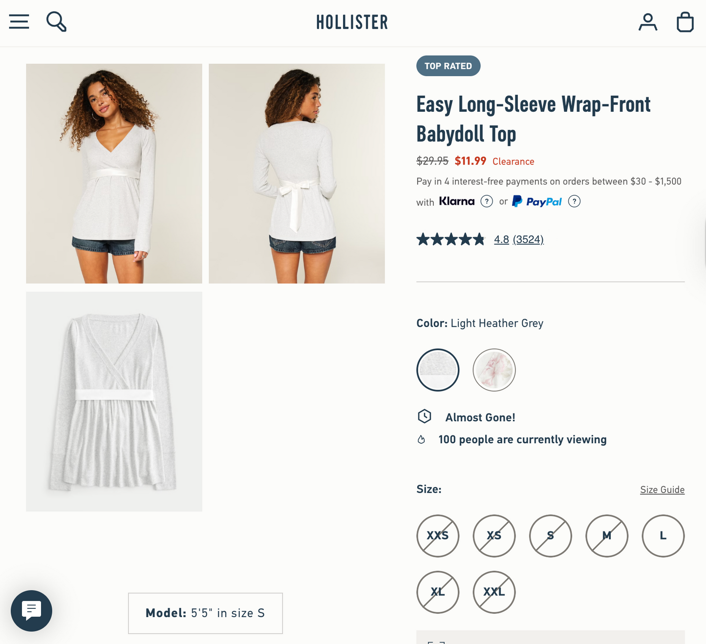 HOLLISTER RED BABYDOLL