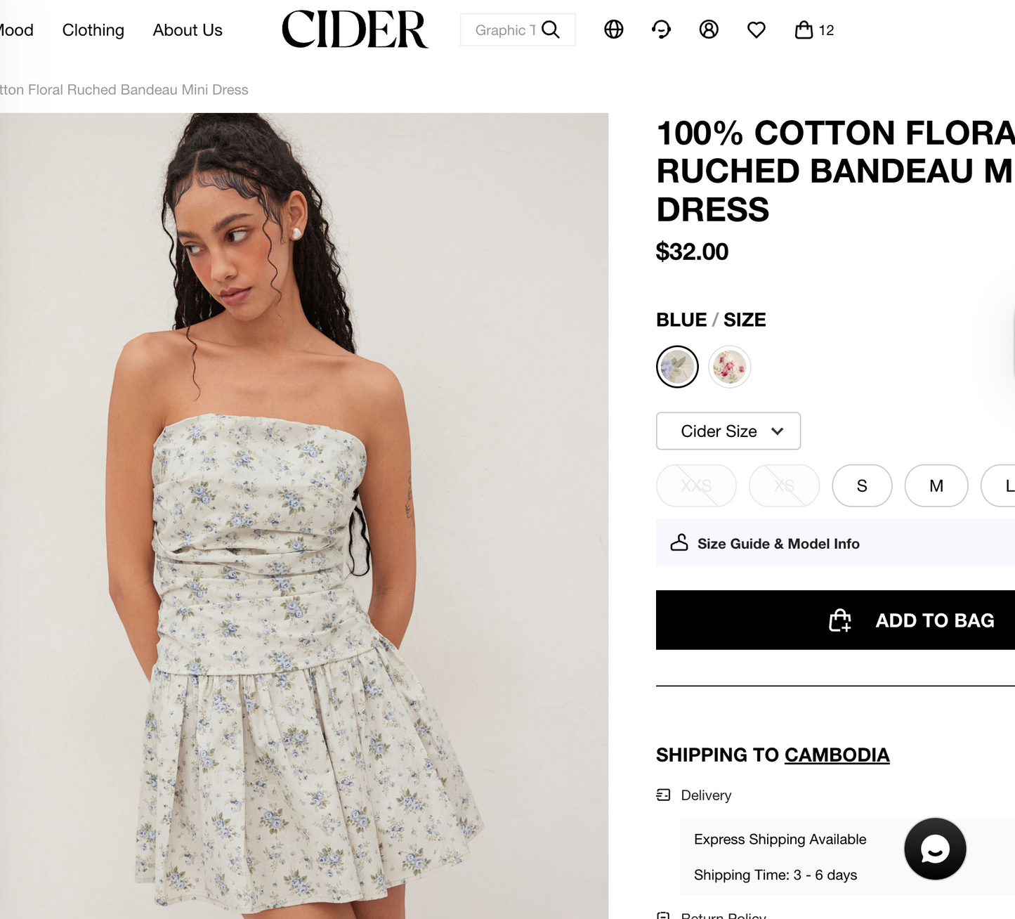 CIDER FLORAL TUBE TOP