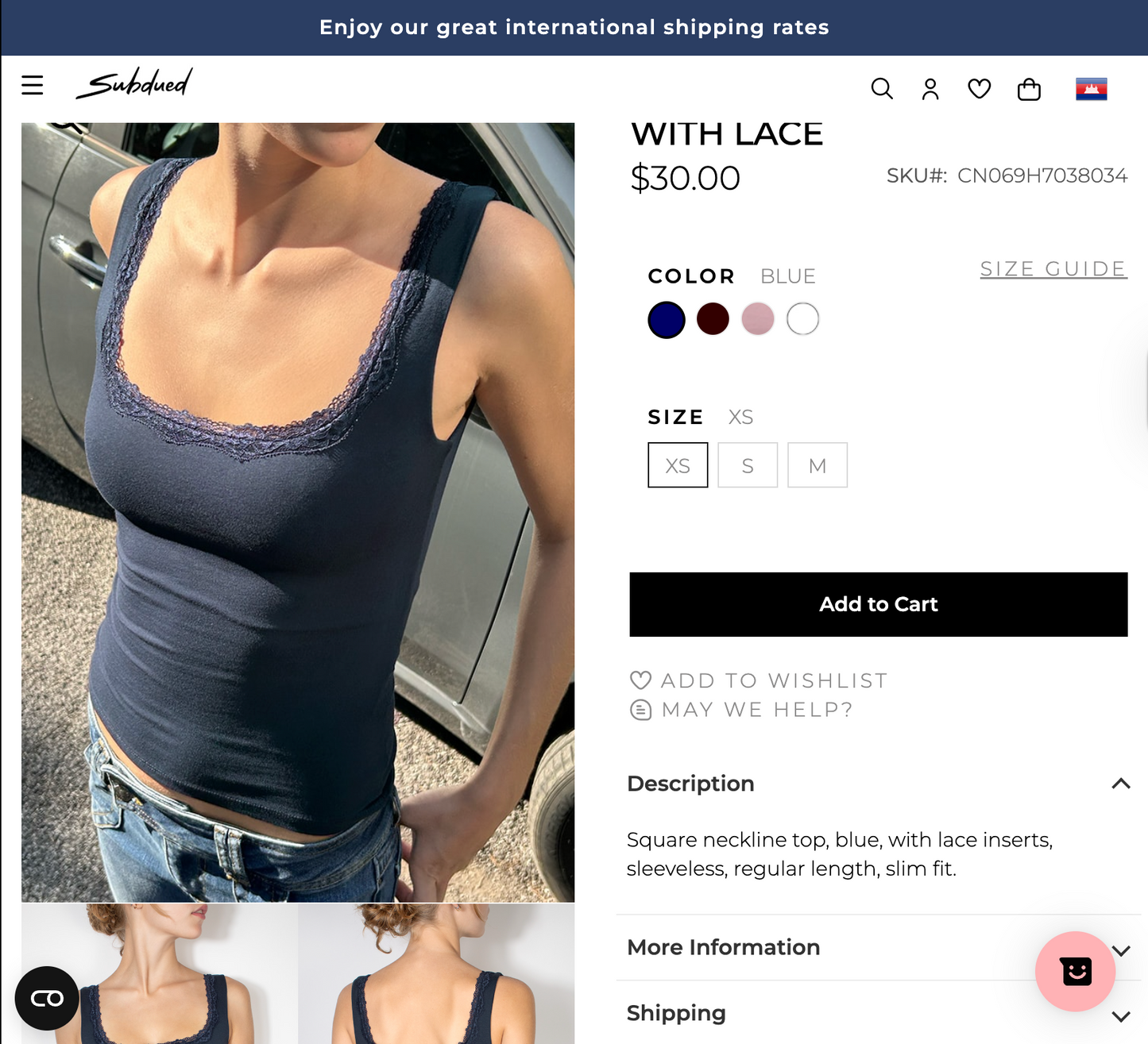 SUBDUED LACE TANK TOP
