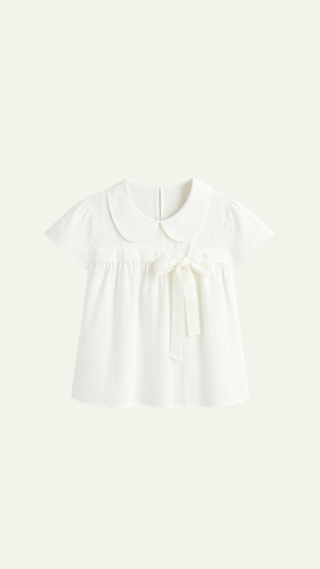 WHITE COLLAR TIED BLOUSE