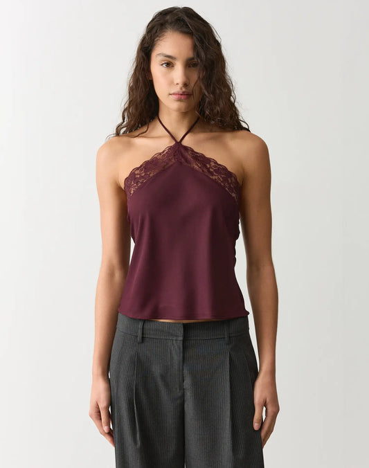 GLASSONS Lace Trim Halter